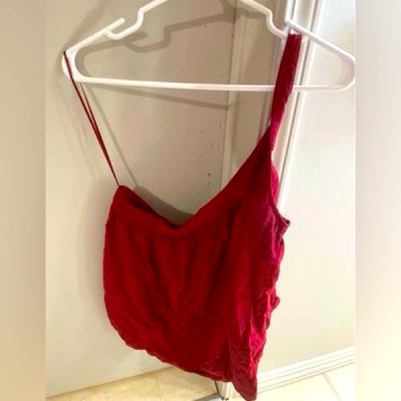 Burgundy 1 shoulder blouse - Picture 1 of 1